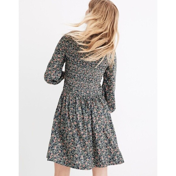 APIECE APART Olivia Floral Smocked Long Sleeve Mini Dress Shopbop 12 XL $325 - Picture 11 of 12